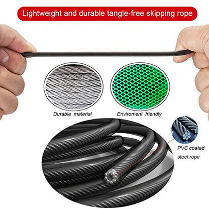 Redify Adjustable Jump Rope,Jump Ropes for Fitness for Men Women - color: Black