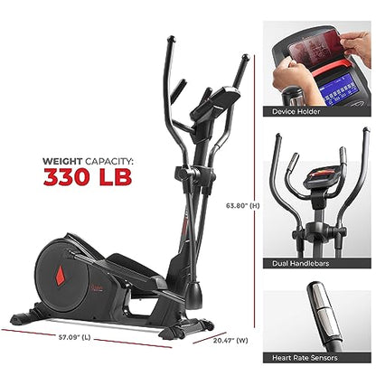 Sunny Health & Fitness Heavy Duty Elliptical Machine with Full Body Workout - style: 15.5" Stride