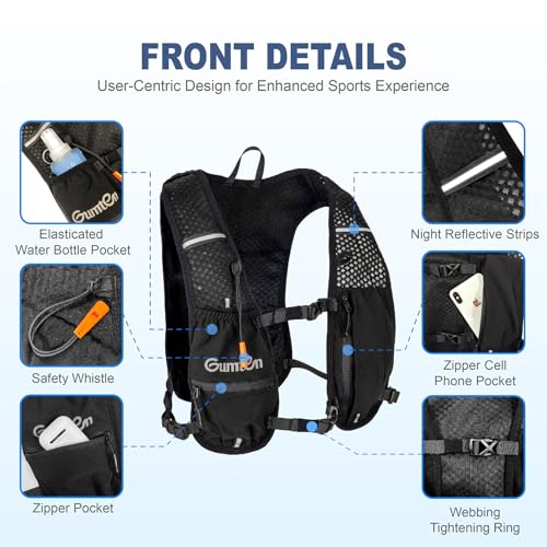 Running Vest for Women Men, Running Hydration Vest with Adjustable Chest Straps for Marathon Jogging Hiking Cycling - size: Black, style: Running Vest