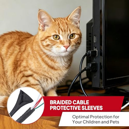 Black Split Braided Cable Management Sleeves 3/4inch -20Feet - size: 3/4"-20eet