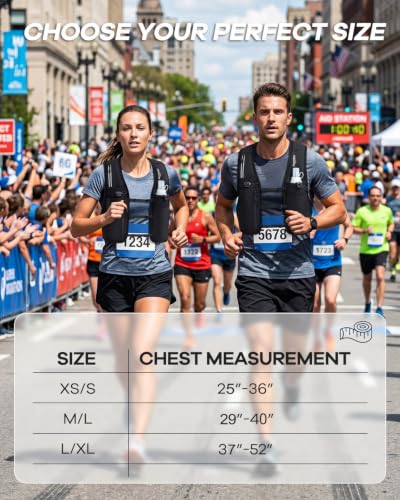 Running Vest for Women Men, Lightweight Reflective Hydration Vest with 500ML Soft Flask, Adjustable Running Backpack Run Vest Water Bottle for Runner Marathon - size: Medium-Large