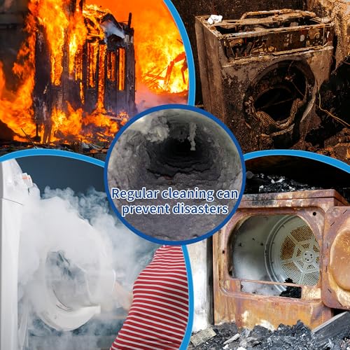 21 Feet Dryer Vent Cleaning Brush Kit, Multi-Scene Durability Chimney Brush with Flexible Nylon Rod, Multi-Purpose lint Cleaning Brush for Drill,Chimneys, fireplaces, Ventilation ducts