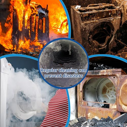 21 Feet Dryer Vent Cleaning Brush Kit, Multi-Scene Durability Chimney Brush with Flexible Nylon Rod, Multi-Purpose lint Cleaning Brush for Drill,Chimneys, fireplaces, Ventilation ducts