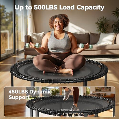 BCAN BT4 Soft Land Pro Adult Bungee Rebounder Trampoline Handle|FED Fitness - color: 48IN-Black