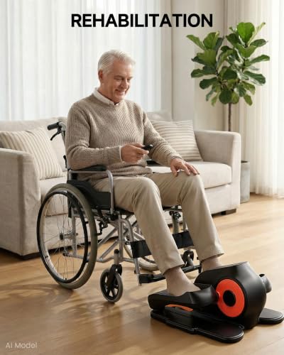 GORISE Under Desk Elliptical Exercise Machine, Seated Pedal Exerciser Leg Exerciser as Seen on TV with Remote Control & 10 Adjustable Speed for Seniors & Women Home Ussage - style: 002 Basic