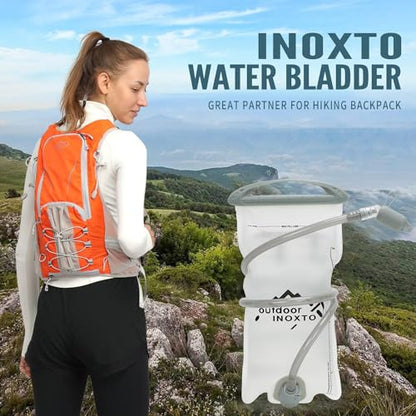 1.5L/2L/3L Hydration Bladder, INOXTO Water Bladder with Water Reservoir Hose Insulator & High Flow Bite Valve for Hiking Backpack, Leak Proof 1.5/2L/3L Water Reservoir for Camping Cycling Running - size: 1.5L