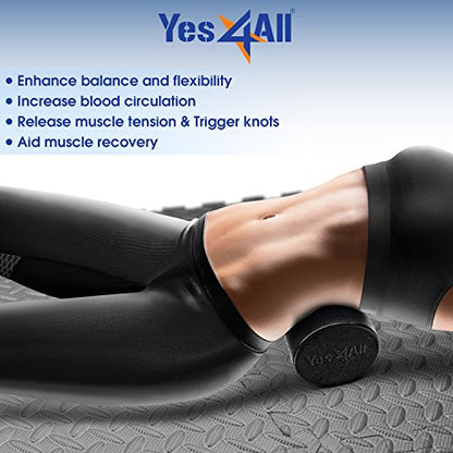 Yes4All EPP Exercise Foam Roller – Extra Firm High Density Foam Roller – Best for Flexibility and Rehab Exercises (12 inch, Black) - color: Black, size: 12-inch (Pack of 1)