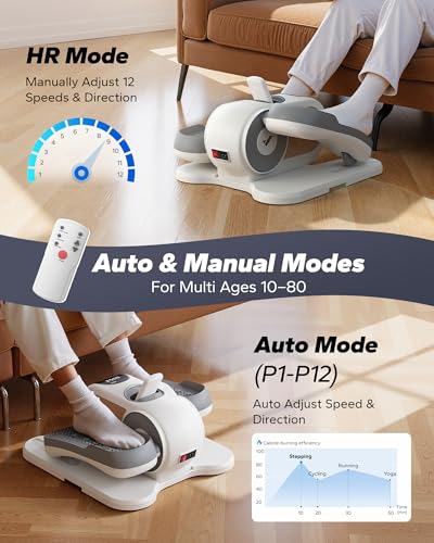 MERACH Under Desk Elliptical, Leg Exerciser While Sitting for Seniors - color: White