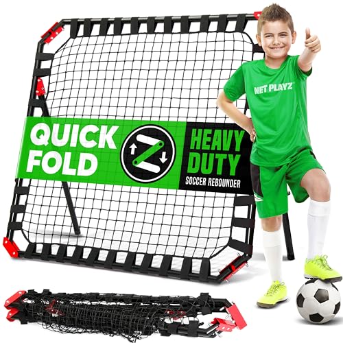 Soccer Rebound Net Rebounder | Skill Training Gifts, Aids & Equipment for Kids Teens & All Ages - Kick-Back/Perfect Storage, Agility Ladders