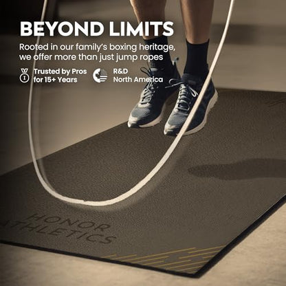 Honor Athletics Premium Jump Rope Mat – 1/4" Thick High-Density Rubber | Non-Slip Surface for Indoor/Outdoor Use | Durable & Odor-Free Skipping Mat - size: Standard - 36" x 48"