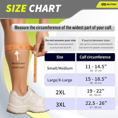 BLITZU Calf Compression Sleeves, Footless Compression Socks for Men & Women - color: Nude, size: Large/X-Large