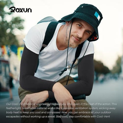 ROXUN Arm Sleeves Cooling UV Sun Protection Sport Compression for Men Women - color: 2 Black+dark Gray+light Gray