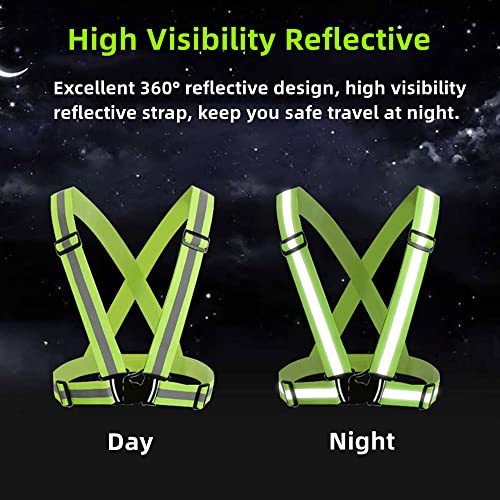 Reflective Vest, High Visibility Safety Vest Straps Reflective Gear for Night Running Walking Cycling for Men Women Kids - color: Black+blue
