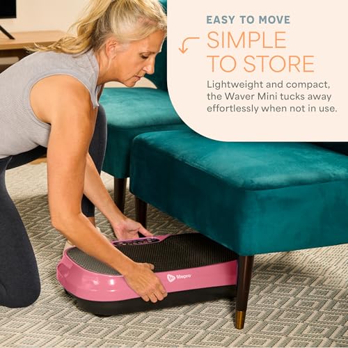 Lifepro Waver Mini Vibration Plate Exercise Machine with Resistance Bands - color: Pink