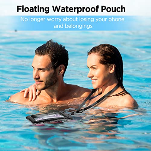 CACOE Floatable Waterproof Phone Pouch 2 Pack Up to 7.0",Black+Black - color: Black+Black
