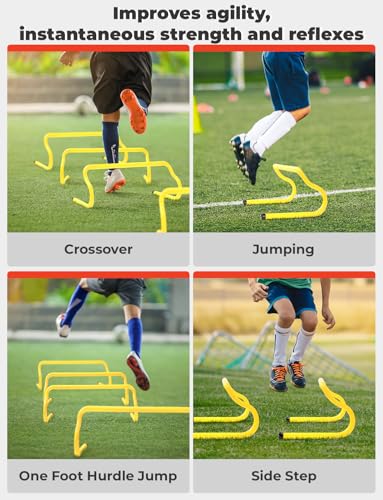 GHB Agility Hurdles 8" Speed Agility Training Hurdles - size: 5 Pack-Yellow