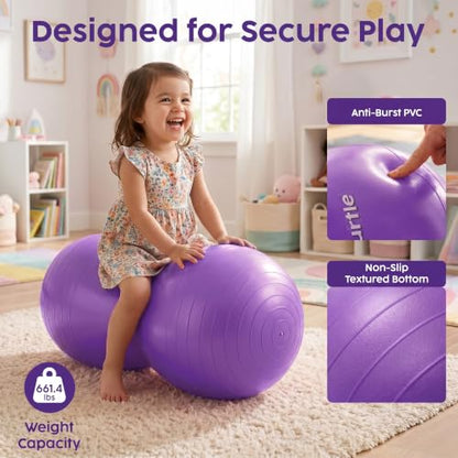 Hurtle Peanut Shaped Exercise Ball, Yoga Active Seat, Bounce Balance Desk Chair, Wiggle Flexible Sitting Ball for Kids, Boys, Girls and Adults - color: Purple
