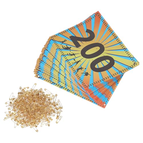PATIKIL Tearproof Running Bib Numbers, Wheat Ears Waterproof Race Competitor Numbers with Safety Pin for Marathon Sports Game Competition Runner - style: 1-200
