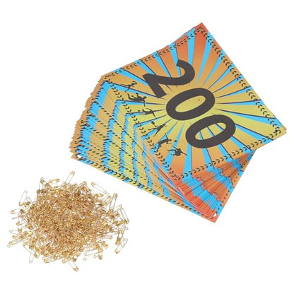 PATIKIL Tearproof Running Bib Numbers, Wheat Ears Waterproof Race Competitor Numbers with Safety Pin for Marathon Sports Game Competition Runner - style: 1-200