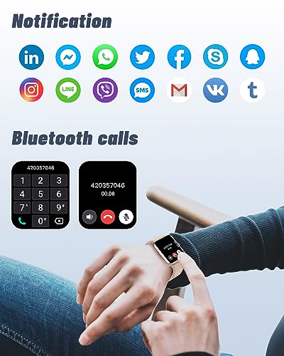 GRV Smart Watch for Women, Bluetooth Call, for iPhone Android Pink - color: Baby Pink