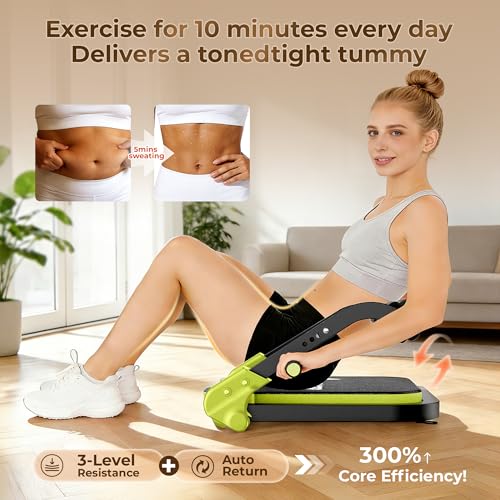 Ab Machine,with 3 Resistance Levels and Removable Auxiliary Handle - color: Green