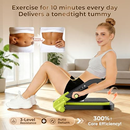 Ab Machine,with 3 Resistance Levels and Removable Auxiliary Handle - color: Green