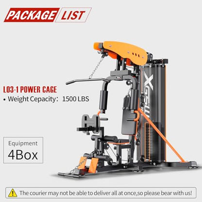 XGSW Multi-Function Home Gym Workout Station, Featuring a Pulley System, arm Trainer, and Leg Trainer for Full-Body Workouts. - size: L03-1 【154LBS】Fitness Station