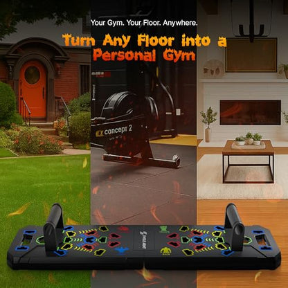Push Up Board, 20-in-1 Foldable Pushup Board with Ergonomic Handles, Home Gym Workout Equipment for Chest, Shoulders, Triceps & Back, Portable Push Up Stand for Men & Women