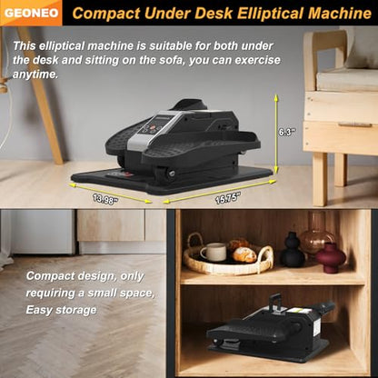 Under Desk Elliptical Machine, Electric Elliptical Leg Exerciser for Senior - color: Silver