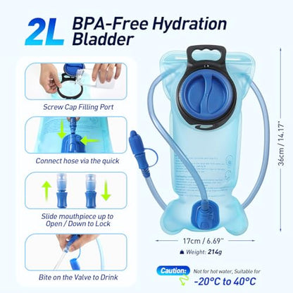AGPTEK Hydration Running Vest with 2L Water Bladder for Men Women, Lightweight & Adjustable Running Vest for Runner Walking Hiking Marathon Cycling Jogging Trail Race - size: Medium