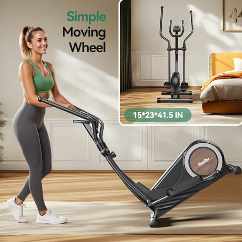 Niceday Elliptical Exercise Machine, Elliptical Trainer for Home Use, Compact Elliptical Machine, 16 Levels Resistance, 400LBS Load Capacity