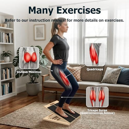 Adjustable Wooden Incline Stretcher for Leg Workouts