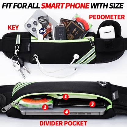 USHAKE Running Belt Fanny Pack for Women & Men, Phone Holder Waist Bag - color: Orange