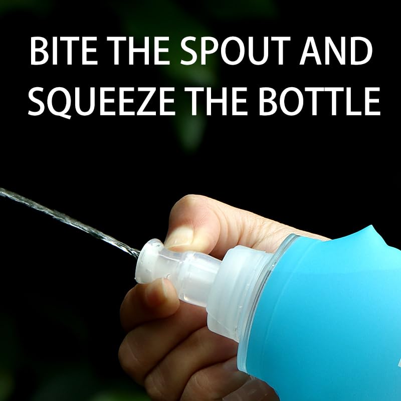 Soft Flasks TPU Soft Water Bottles Folding Soft Running Water Flask Small for Outdoor Sports Hiking Hydration Pack 8oz/17oz Hiking Cycling Climbing - color: Yellow-250ml