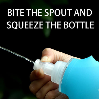 Soft Flasks TPU Soft Water Bottles Folding Soft Running Water Flask Small for Outdoor Sports Hiking Hydration Pack 8oz/17oz Hiking Cycling Climbing - color: Green-250ml