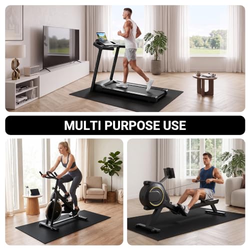 Exercise Bike Mat 70" x 30", 0.2"/0.25" Thick, Compatible with Peloton Bike - size: 79.1"L x 39.6"W x 0.25"Th