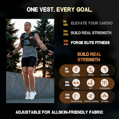 WANOON Weighted Vest for Men Women, 8lb/12lb/16lb/20lb/30lb/40lb Fixed Weight, Plus Size Fitness Vest with Phone Pocket & Reflective Strips for Walking Running Rucking Strength Training - size: 20lb