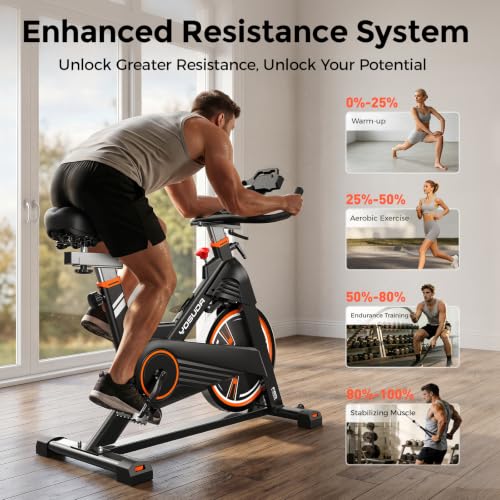 YOSUDA PRO Magnetic Exercise Bike 350 lbs Weight Capacity - color: Orange