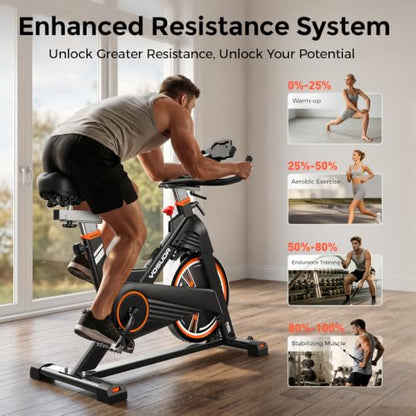 YOSUDA PRO Magnetic Exercise Bike 350 lbs Weight Capacity - color: Orange