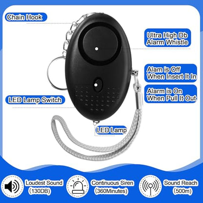 Kanayu 76 Pcs Personal Alarm Bulk 130DB Safe Sound Emergency Safety Self Defense Security Alert Keychain with Led Light Personal Protection Alarm for Women Girls Kids Elderly (Simple Color) - color: Simple Color