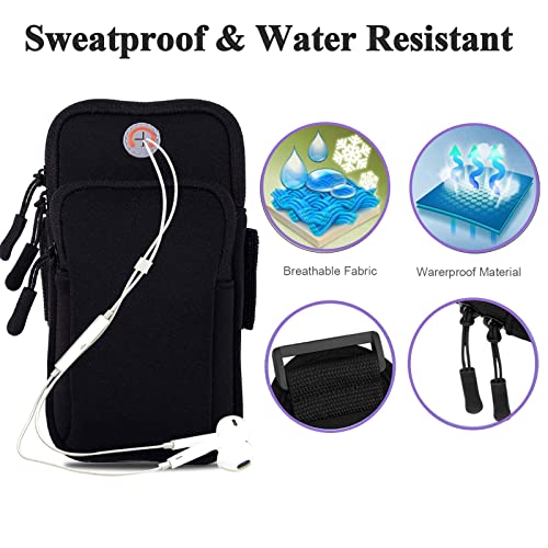 2Pack Phone Armband for Running,Cell Phone Holder Arm Band for iPhone 17 16 16e 15 14 13 12 11 Pro Max Xs Max Xr X 8 7 Plus Mini/Galaxy S26 S25 S24 Note,Waterproof iPhone Armband,Black Sleeve - color: 1-Black