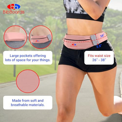 BibBoards Running Belt for Phone, Pink, 38-48 in - color: Pink, style: 38 Inch