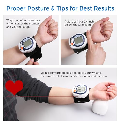 LotFancy Kids Wrist Blood Pressure Monitor for Home Use, BP Cuff 5”-8” for Small Adult, Digital Automatic Blood Pressure Cuff 60 Readings, 1 User, Blood Pressure Cuff Wrist with Portable Carrying Case