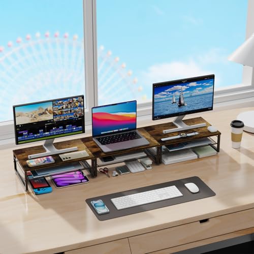 gianotter 2-Tier Wood Monitor Stand Riser - color: Wood