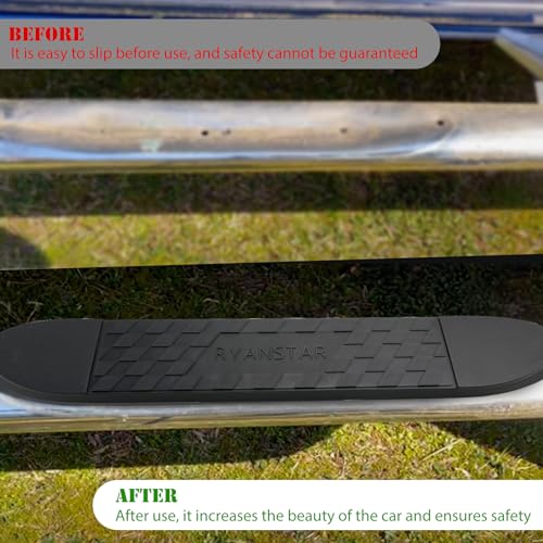 RULLINE 4"x24" Oval Step Bar Tread Pad Anti-Slip Rubber 4-Pack
