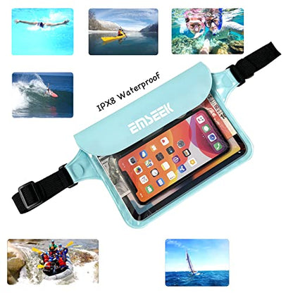 Waterproof Waist Pouch Dry Belt Bag Fanny Pack For Swim Surf Snorkel - color: Light Green