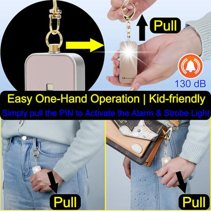 Ultrathin Personal Alarm Rainproof Replaceable Battery Strobe Light - color: Gold