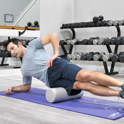 OPTP Silver AXIS Moderately Firm Foam Roller – Round, Silver, 18" x 6" - size: 18" x 6" Round