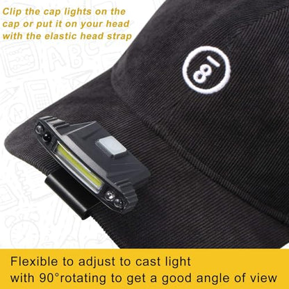 Mudder 2 Pcs Mini Ultra Bright LED Clip on Cap Lights USB Rechargeable