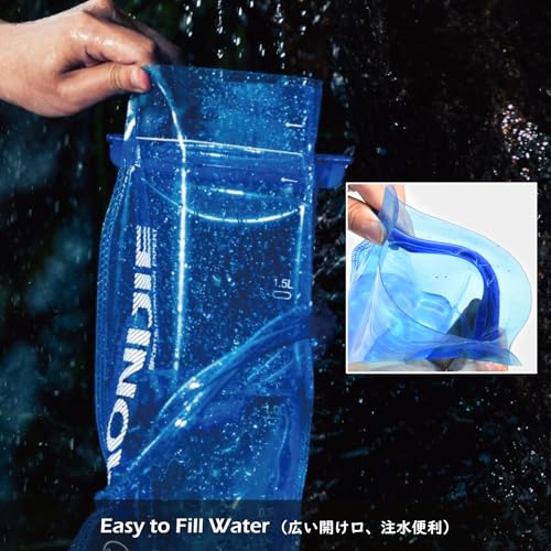 TRIWONDER Hydration Bladder Water Reservoir 1.5 Liter 2L 3L BPA Free Water Bladder for Running Cycling Hiking Camping Backpack - color: B - 1.5L